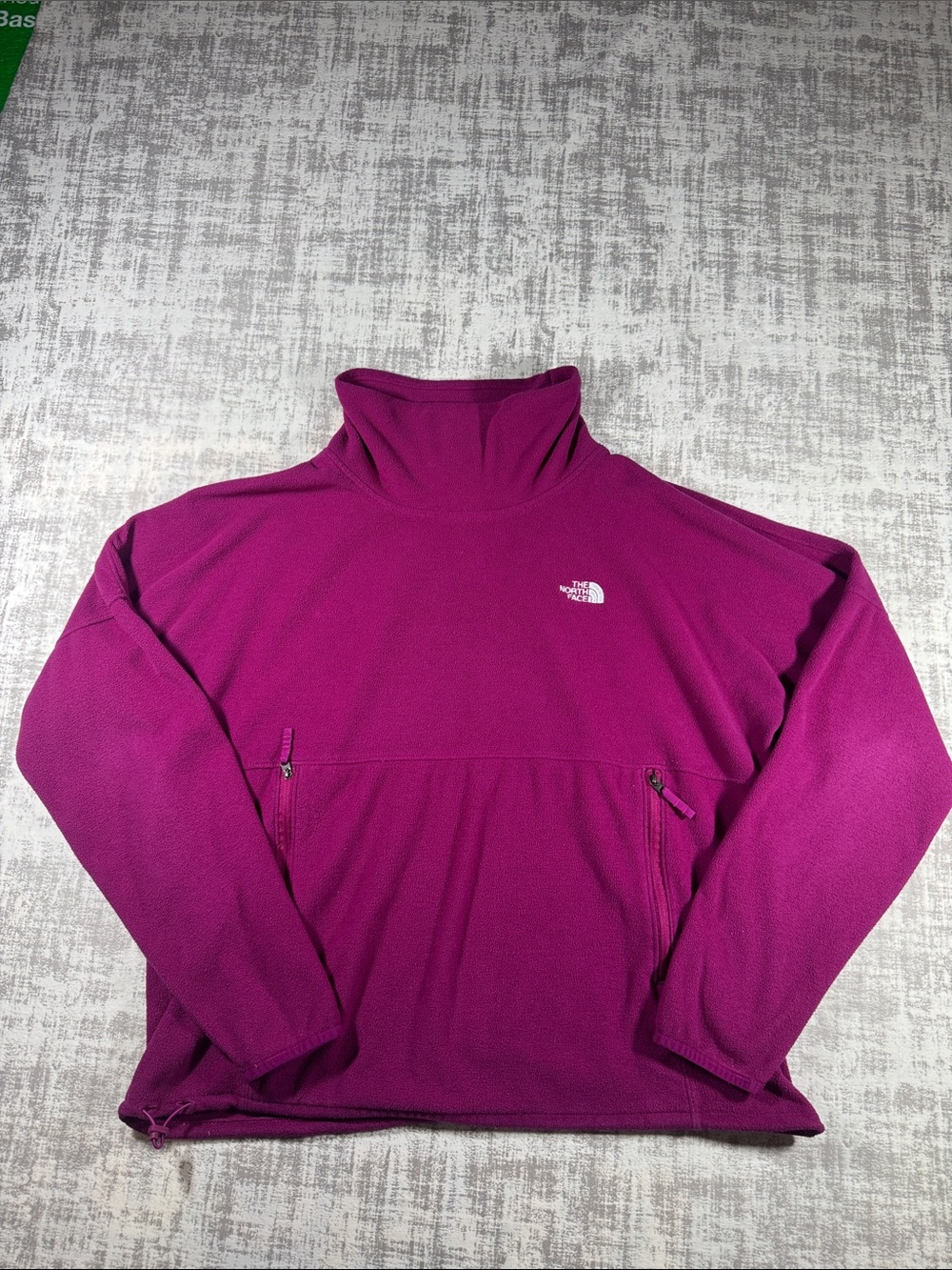 Vintage The North Face Men’s Magenta Turtleneck Fleece Pullover sz L 21.5X23PTP